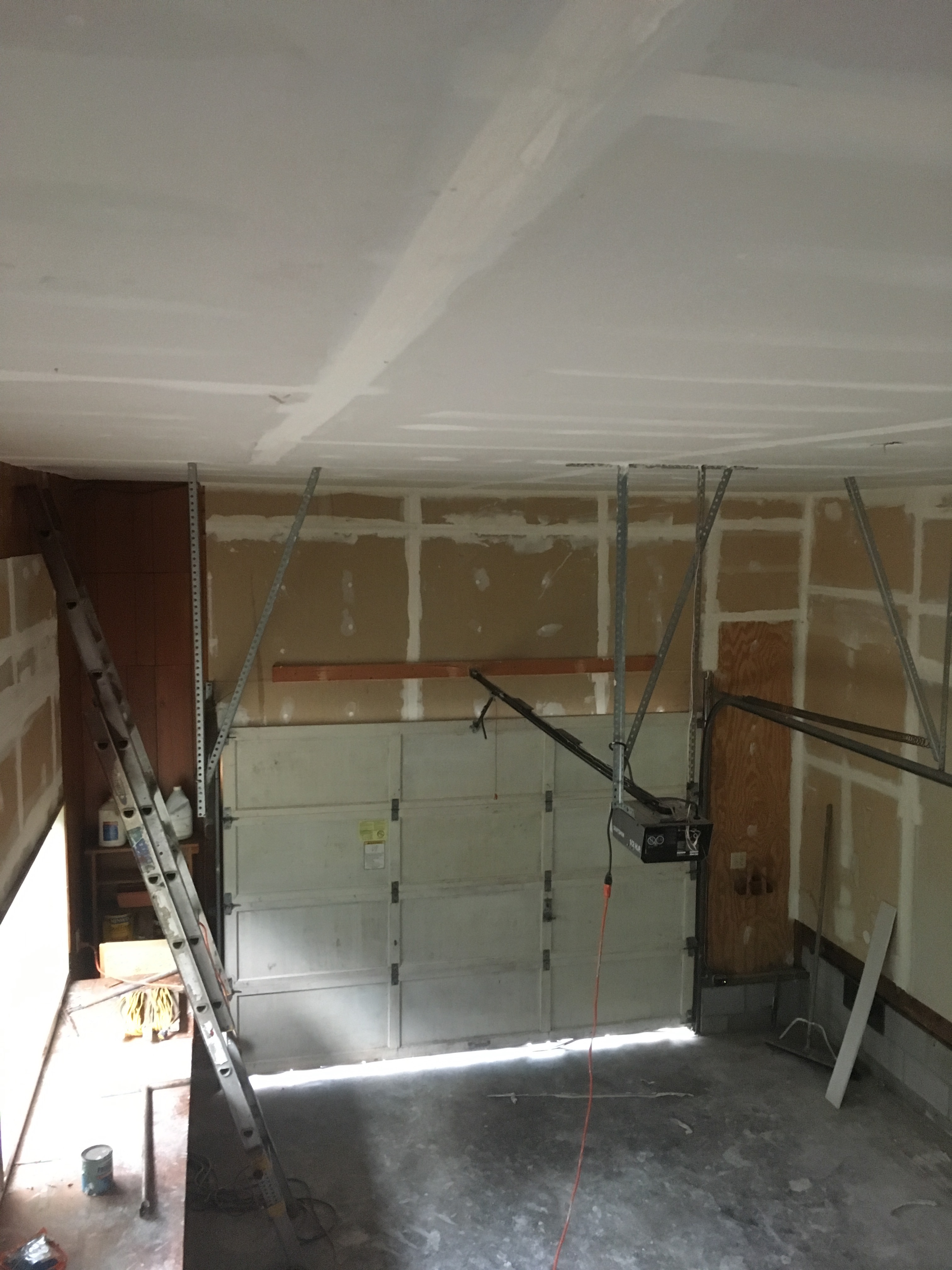 New ceiling hung in old garage New ceiling hung in old garage
