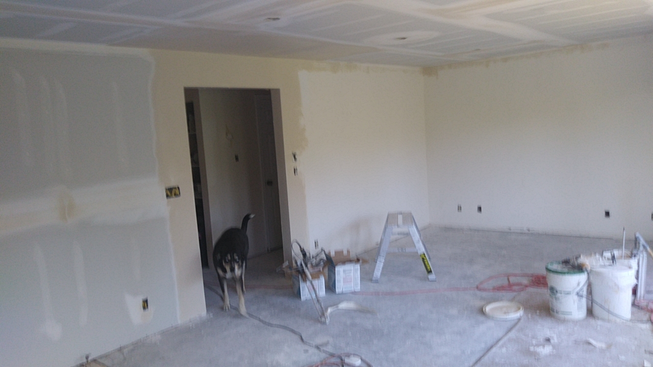 New ceiling and walls installation in progress New ceiling and walls installation in progress